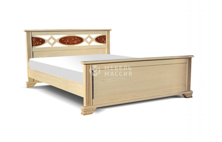 Кровать Лирона (сосна, резьба береза)